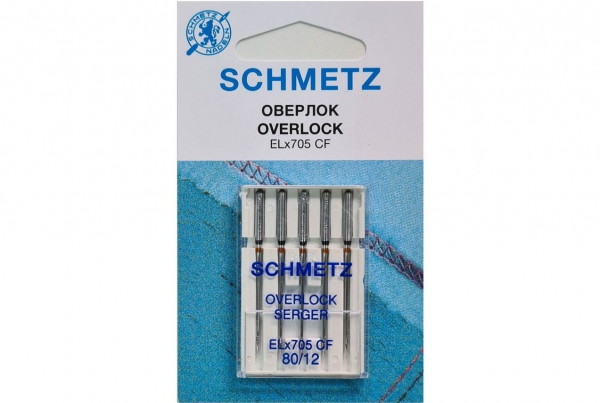 Иглы Schmetz для оверлока ELx705 CF №80, 5 шт в Новом Уренгое